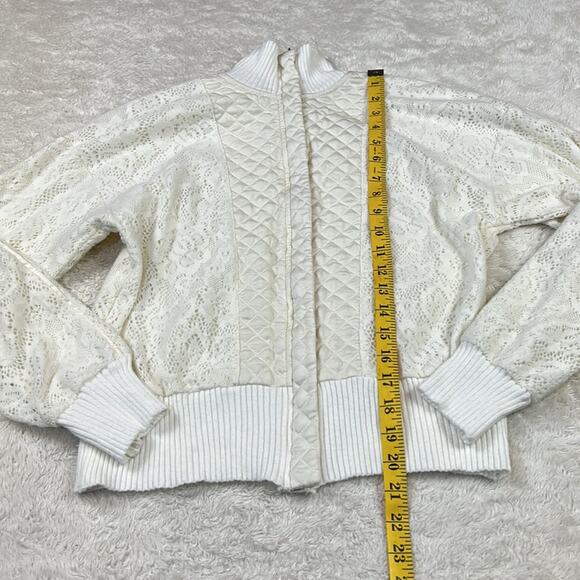 Anthro Saturday Sunday crochet and quilted zip up sweatshirt jacket, xs - Picture 8 of 11
